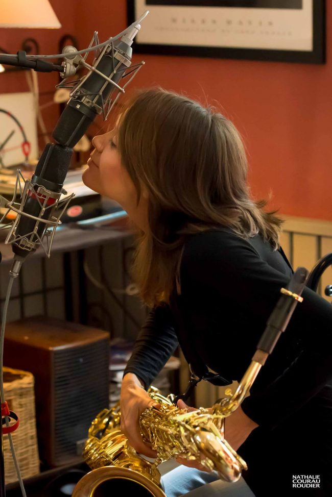 Céline Bonacina enregistre Crystal Rain au Studio de Meudon