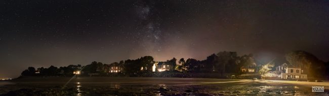 Panoramique de la plage des Souzeaux sous les étoiles, Noirmoutier