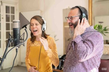 Céline Bonacina et Jean-Luc Di Fraya pendant l'enregistrement de Fly Fly