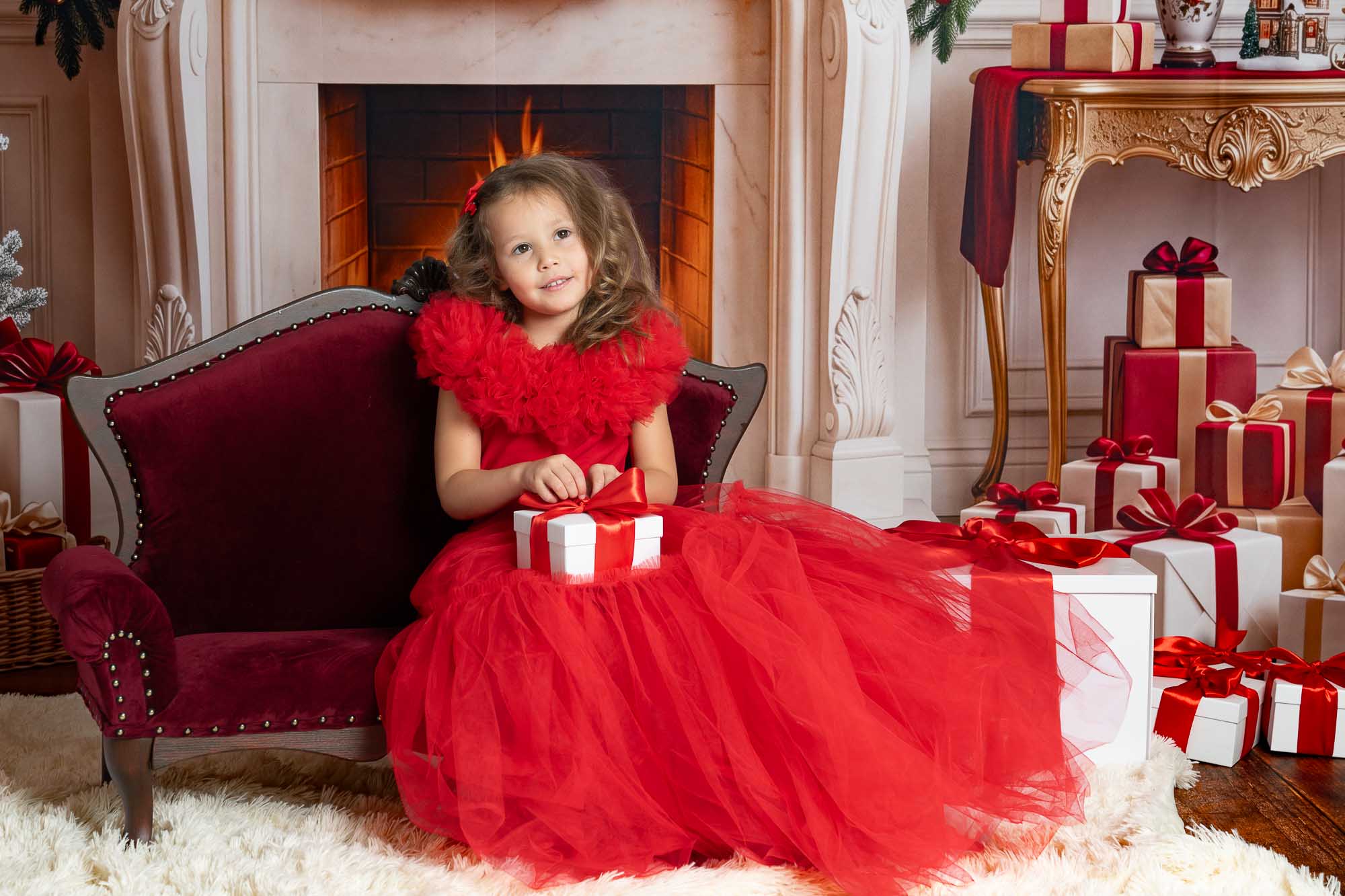 Mini-séances Noël 2026 jolie robe rouge