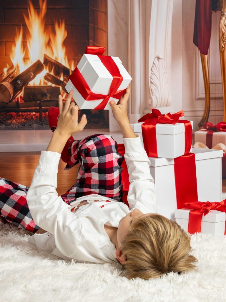 Mini-séances de Noël 2026 cadeaux en pyjama